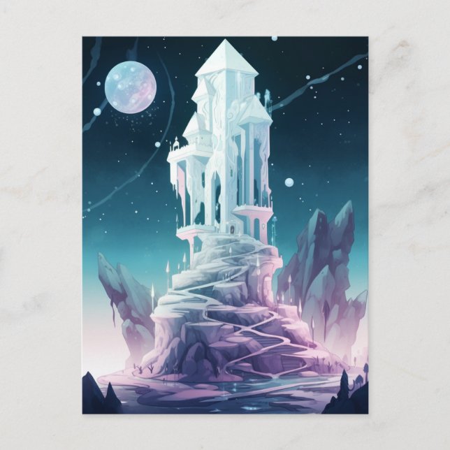 Postal Torre de arte de la fantasía de cristal (Anverso)