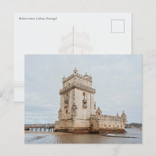 Postal Torre de Belem, Lisboa, Portugal (Anverso / Reverso)