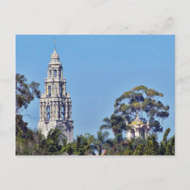 Postal Torre De California En Balboa Park San Diego (Anverso)