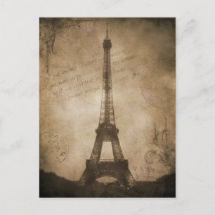 Postal torre de eiffel vintage