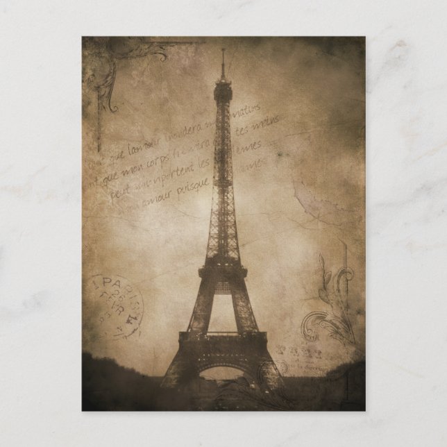 Postal torre de eiffel vintage (Anverso)
