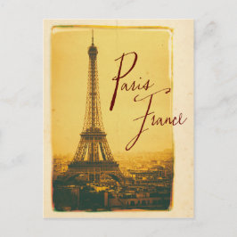Postal torre de eiffel vintage