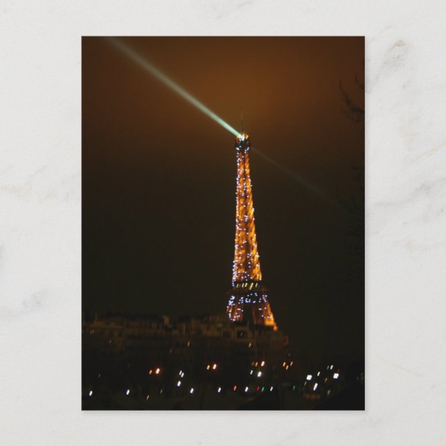 Postal Torre de Eiffle en la noche (Anverso)