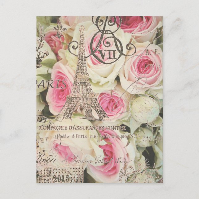 Postal torre de estilo parís eiffel de moda giratoria (Anverso)