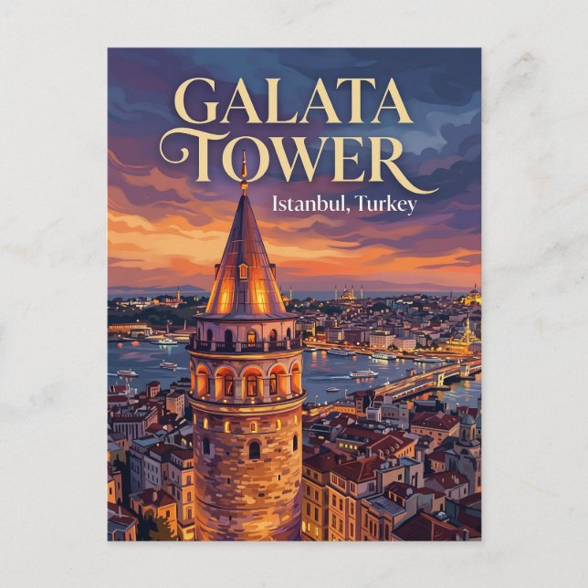 Postal Torre de Galata, Estambul, Mármara (Anverso)