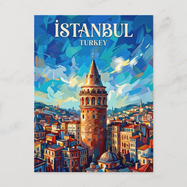 Postal Torre de Galata Turquía (Anverso)