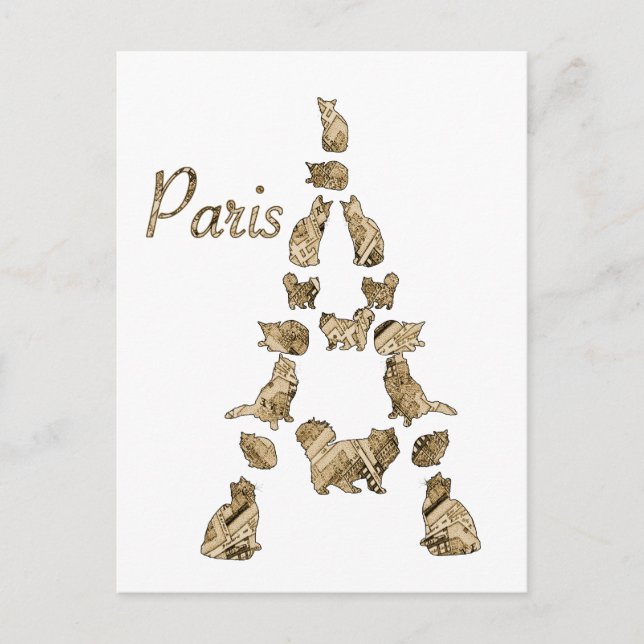 Postal Torre de Gatos de París (Anverso)