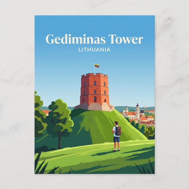 Postal Torre de Gediminas Lituania (Anverso)