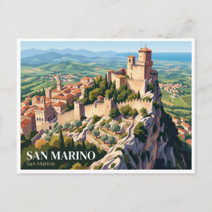 Postal Torre de Guaita vista aérea San Marino