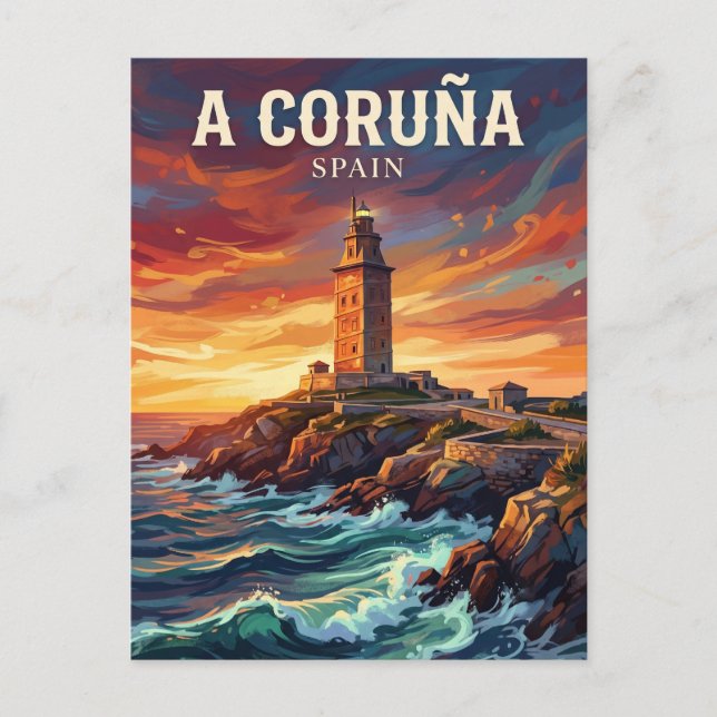 Postal Torre de Hércules España (Anverso)