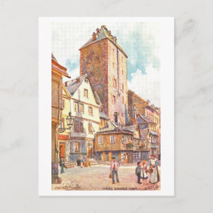Postal Torre de Hierro vintage en Maguncia, Alemania