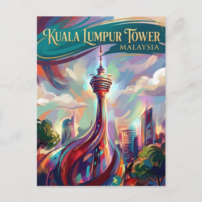 Postal Torre de Kuala Lumpur Malasia (Anverso)
