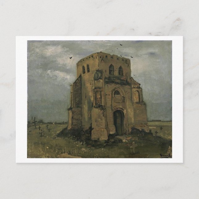 Postal Torre de la Iglesia Antigua Nuenen Van Gogh Bella  (Anverso)