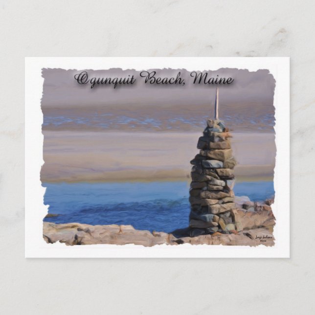 Postal Torre de la playa de Ogunquit (Anverso)