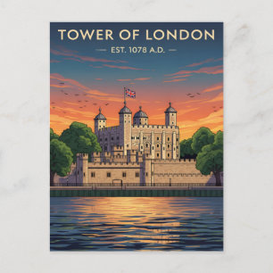 Postal Torre de Londres al atardecer
