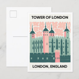 Postal Torre de Londres Inglaterra abstracta viajes arte