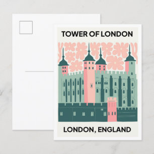 Postal Torre de Londres Inglaterra abstracta viajes arte 