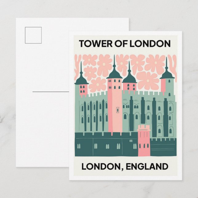 Postal Torre de Londres Inglaterra abstracta viajes arte  (Anverso / Reverso)