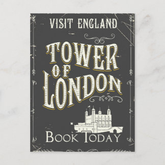 Postal Torre de Londres Inglaterra cartel vintage