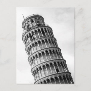 Postal Torre de Pisa en blanco y negro Italia