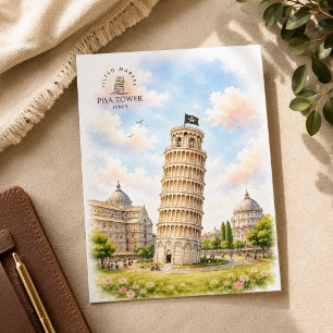 Postal Torre de Pisa, Italia Arquitectura Paisaje