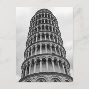 Postal Torre de Pisa Italia de inclinación blanca y negra