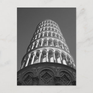 Postal Torre de Pisa Italia de inclinación blanca y negra