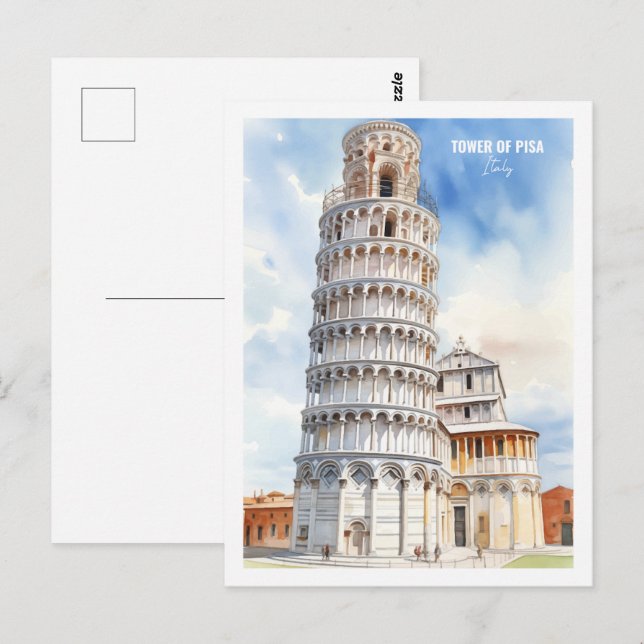 Postal Torre de Pisa Italia Famoso lugar de viaje (Anverso / Reverso)