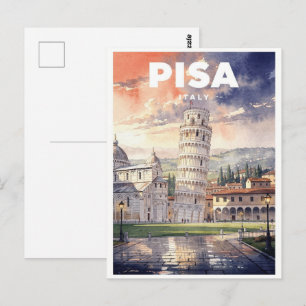 Postal Torre de Pisa Italia Viajes Antiguos