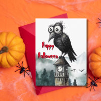 Torre de reloj de cuervo caprichoso Halloween dive