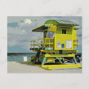 Postal Torre de Salvavidas Amarillo Miami South Beach