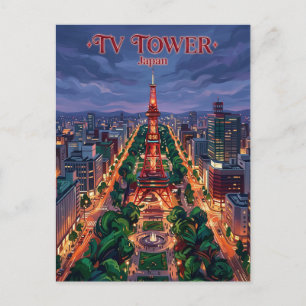 Postal Torre de televisión de Sapporo Japón