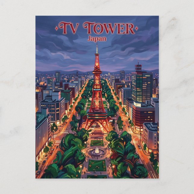 Postal Torre de televisión de Sapporo Japón (Anverso)