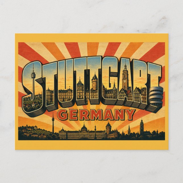 Postal Torre de Televisión de Stuttgart Alemania (Anverso)