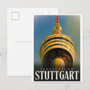 Postal Torre de televisión vintage de Stuttgart Fernsehtu