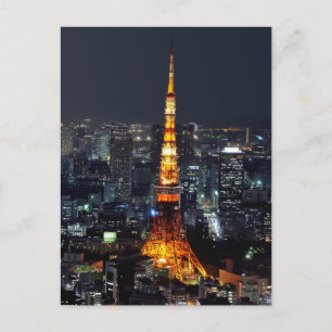 Postal Torre de Tokio de noche: