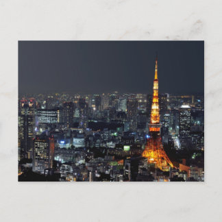 Postal Torre de Tokio de noche: