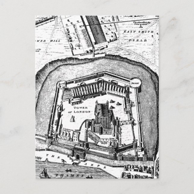 Postal Torre del Mapa Retro de Londres de 1800, Inglaterr (Anverso)