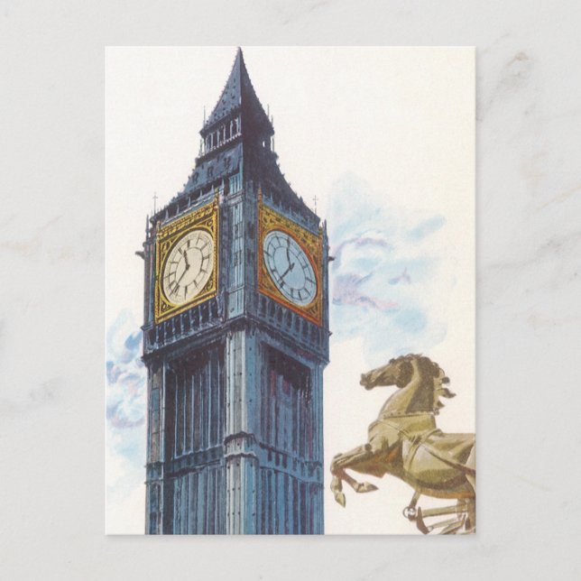 Postal Torre del reloj Big Ben en el Palacio de Westminst (Anverso)
