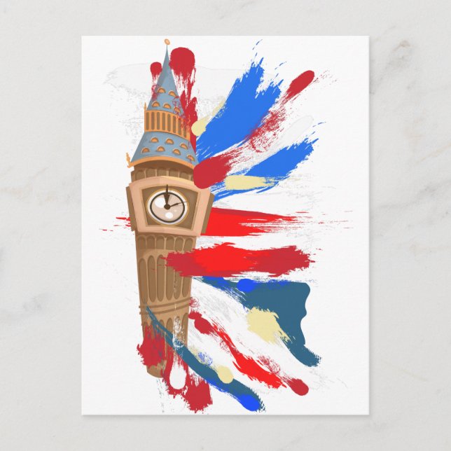 Postal Torre del reloj de Westminster Big Ben (Anverso)