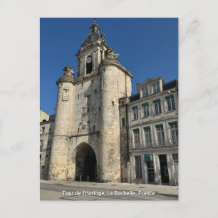 Postal Torre del Reloj, La Rochelle, Francia