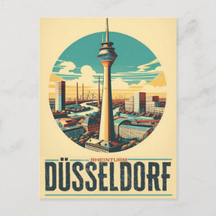 Postal Torre del Rin Dusseldorf Rheinturm regalo alemán