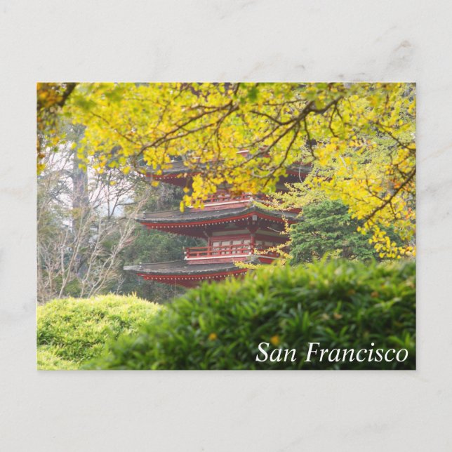 Postal Torre del Tesoro Pagoda, San Francisco (Anverso)