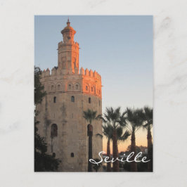 Postal Torre Dorada iluminada por el sol en Sevilla, Espa