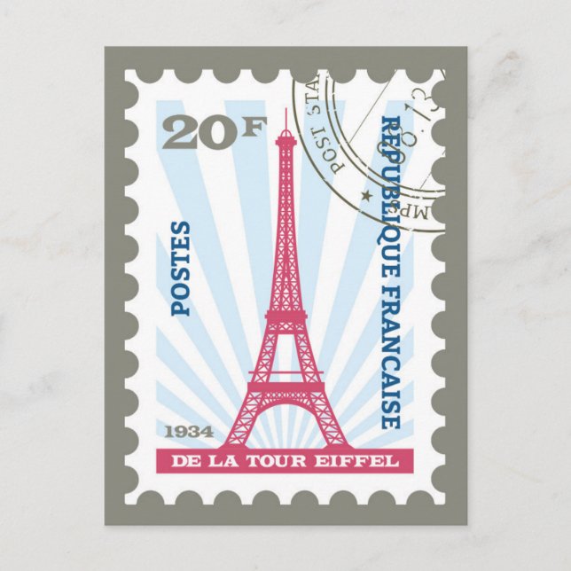 Postal Torre Eiffel (Anverso)