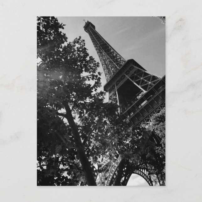 Postal Torre Eiffel 2 de B&W (Anverso)