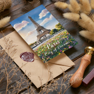 Postal Torre Eiffel al amanecer en París