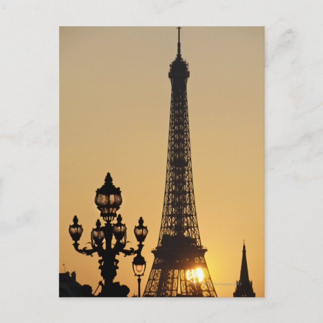 Postal Torre Eiffel al atardecer (Anverso)