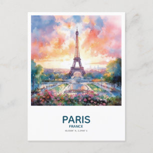 Postal Torre Eiffel al atardecer - París, Francia