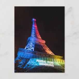 Postal Torre Eiffel Arcoiris hecha para compartir París